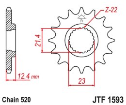 JT ZĘBATKA PRZEDNIA 2054 14 YAMAHA YFM 250 RAPTOR '08-13' (205414JT) (ŁAŃC. 520)