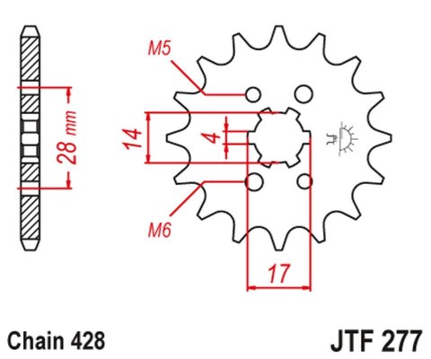 JT ZĘBATKA PRZEDNIA 2118 13 HONDA TRX 90 '93-19', CRF 125 '14-21', DERBI SENDA/MULHACEN/TERRA '07-14' (211813JT) (ŁAŃC. 428) JT ZĘBATKA PRZEDNIA 2118 13 HONDA TRX 90 '93-19', CRF 125 '14-21', DERBI SENDA/MULHACEN/TERRA '07-14' (211813JT) (ŁAŃC. 428)