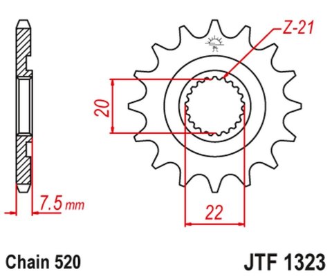 JT ZĘBATKA PRZEDNIA 2120 12 HONDA CR 125R '04-'07, CRF 250R/X '04-'17 (212012JT) (ŁAŃC. 520) JT ZĘBATKA PRZEDNIA 2120 12 HONDA CR 125R '04-'07, CRF 250R/X '04-'17 (212012JT) (ŁAŃC. 520)