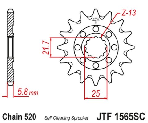 JT ZĘBATKA PRZEDNIA 2141 14 KAWASAKI KXF 450 '06-20' KLX 450 '08-20' SAMOCZYSZCZĄCA (214114JT) (ŁAŃC. 520) JT ZĘBATKA PRZEDNIA 2141 14 KAWASAKI KXF 450 '06-20' KLX 450 '08-20' SAMOCZYSZCZĄCA (214114JT) (ŁAŃC. 520)