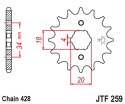 JT ZĘBATKA PRZEDNIA 259 12 HONDA XL 125, NX 125 (25912JT) (ŁAŃC. 428)
