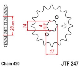 JT ZĘBATKA PRZEDNIA 261 13 HONDA C 50 CUB (26113JT) (ŁAŃC. 420)