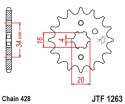 JT ZĘBATKA PRZEDNIA 263 11 SUZUKI RM 80/85, YAMAHA XT 125 R/X (26311JT) (ŁAŃC. 428)