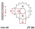 JT ZĘBATKA PRZEDNIA 264 17 KYMCO HIPSTER, STRYKER, ZING (26417JT) (ŁAŃC. 428)