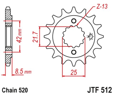 JT ZĘBATKA PRZEDNIA 525 14 KAWASAKI ZXR 400, KLE 500 '91-'96 (-1), GPZ 500S (-1) (52514JT) (ŁAŃC. 520) JT ZĘBATKA PRZEDNIA 525 14 KAWASAKI ZXR 400, KLE 500 '91-'96 (-1), GPZ 500S (-1) (52514JT) (ŁAŃC. 520)