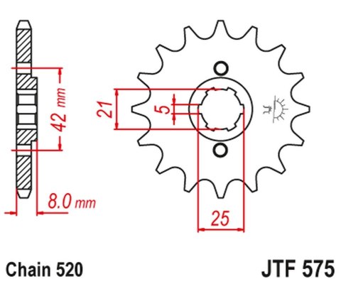 JT ZĘBATKA PRZEDNIA 575 14 YAMAHA XT 600 '83-'86, TT600, XT550 (57514JT) (ŁAŃC. 520) JT ZĘBATKA PRZEDNIA 575 14 YAMAHA XT 600 '83-'86, TT600, XT550 (57514JT) (ŁAŃC. 520)