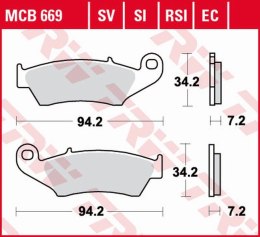 TRW ZF KLOCKI HAMULCOWE KH185 KH389 ORGANIC HONDA XL 125 03-08, XR 400 96-03, XLV TRANSALP 97-13, XRV AFRICA TWIN 750 93-03, KAW