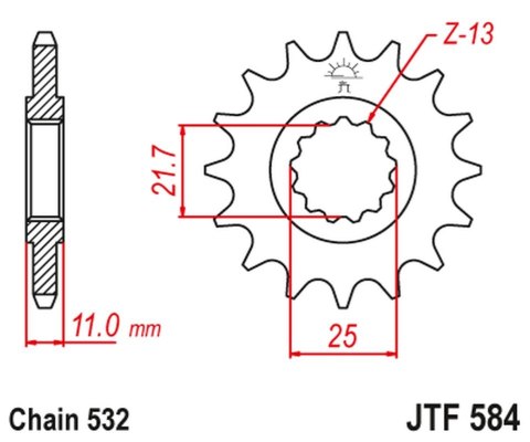 JT ZĘBATKA PRZEDNIA 442 15 YAMAHA R6 '99-'05, FZR 1000 (44215JT) (ŁAŃC. 532) JT ZĘBATKA PRZEDNIA 442 15 YAMAHA R6 '99-'05, FZR 1000 (44215JT) (ŁAŃC. 532)
