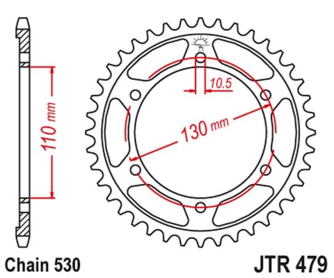 JT ZĘBATKA TYLNA 241 48 YAMAHA R6 '03-'10 (KONWERSJA NA 530) (24148JT) (ŁAŃC. 530) CZARNA JT ZĘBATKA TYLNA 241 48 YAMAHA R6 '03-'10 (KONWERSJA NA 530) (24148JT) (ŁAŃC. 530) CZARNA