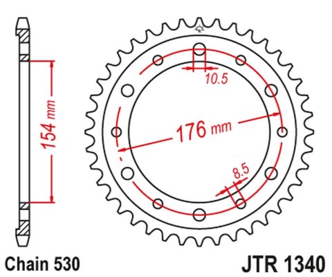 JT ZĘBATKA TYLNA 4434 44 HONDA CB 1000R '08-'16 (443444JT) (ŁAŃC. 530) JT ZĘBATKA TYLNA 4434 44 HONDA CB 1000R '08-'16 (443444JT) (ŁAŃC. 530)