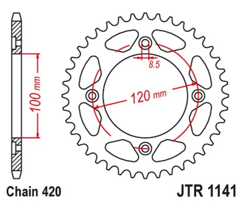 JT ZĘBATKA TYLNA 4453 51 BETA 50 RR ENDURO / ENDURO RACING / ENDURO SPORT '18-'19 (445351JT) (ŁAŃC. 420)