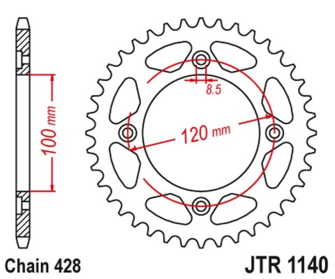 JT ZĘBATKA TYLNA 4478 50 BETA 125 RR/RE '08-20' (447850JT) (ŁAŃC. 428) JT ZĘBATKA TYLNA 4478 50 BETA 125 RR/RE '08-20' (447850JT) (ŁAŃC. 428)