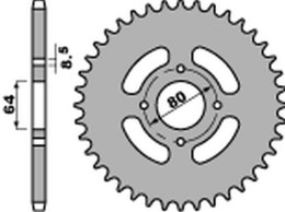 PBR ZĘBATKA TYLNA 838 46 F YAMAHA YBR 125 '05-'14, RD 125 '75-'81, DT 100 '76-'80 , JUNAK 125 (JTR838.46) (ŁAŃC.428)