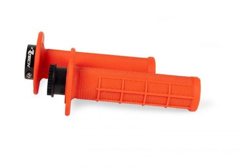 RACETECH (RTECH) MANETKI R20 LOCK-ON (22+25MM) KOLOR POMARAŃCZOWY NEON (HALF WAFFLE) + 8 ADAPTERÓW ROLGAZU RACETECH (RTECH) MANETKI R20 LOCK-ON (22+25MM) KOLOR POMARAŃCZOWY NEON (HALF WAFFLE) + 8 ADAPTERÓW ROLGAZU