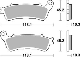 SBS KLOCKI HAMULCOWE KH388/2 STREET PERFORMANCE (EXCEL) SINTER KOLOR ZŁOTY HONDA GL 1800 GOLDWING '18-'21 - TYŁ