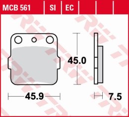 TRW ZF KLOCKI HAMULCOWE KH084 ORGANIC ECO HONDA CRF 150R '07-, PRZÓD TRX 400 '99-'09, PRZÓD/TYŁ KX 80/85 '88-, KX 100 '89-'09, S