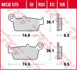 TRW ZF KLOCKI HAMULCOWE KH131 ORGANIC ECO HONDA CR 125R/250R/500R '87-'01, XR 400R '96-'03, XR 600/650L/R '93-'07, KAWASAKI KX 1