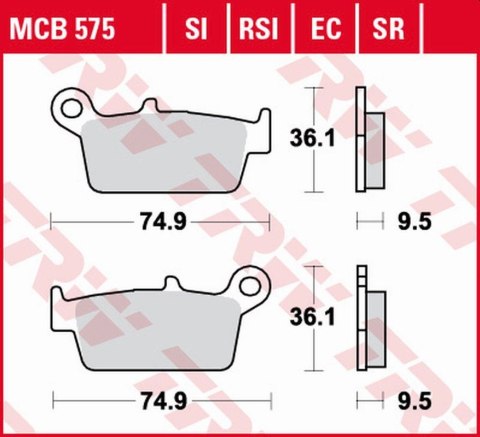 TRW ZF KLOCKI HAMULCOWE KH131 ORGANIC ECO HONDA CR 125R/250R/500R '87-'01, XR 400R '96-'03, XR 600/650L/R '93-'07, KAWASAKI KX 1 TRW ZF KLOCKI HAMULCOWE KH131 ORGANIC ECO HONDA CR 125R/250R/500R '87-'01, XR 400R '96-'03, XR 600/650L/R '93-'07, KAWASAKI KX 1