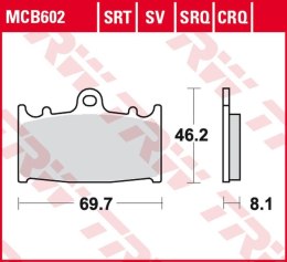 TRW ZF KLOCKI HAMULCOWE KH158 CARBON RACING HUSABERG FS 450 '03-'05, FS 650 '01-'05, KAWASAKI ZZR 500 '90-'05, SUZUKI RGV 250 '9