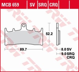 TRW ZF KLOCKI HAMULCOWE KH188 CARBON RACING KAWASAKI ZX-6R/ZX-7R '96-'02, ZX-9R '96-'01, ZRX 1100 '96-'00, ZRX 1200 '01-'06, ZX-
