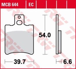 TRW ZF KLOCKI HAMULCOWE KH193 ECO ORGANIC APRILIA RS 50 '95-'98, SR 50 '93-'04, YAMAHA YA/YM 50 '95-'98, YQ 50 AEROX '96-'12, BW