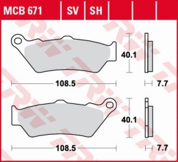 TRW ZF KLOCKI HAMULCOWE KH209 SINTER STREET BMW R 1200/1250 GS/ADV/R/RS/RT '13-, K 1600GT/GTL '11-, DUCATI SCRAMBLER 800, DIAVEL