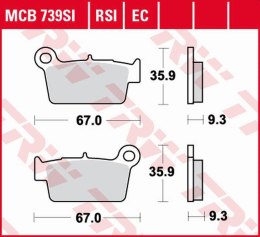 TRW ZF KLOCKI HAMULCOWE KH367 ORGANIC APRILIA RXV/SXV 450/550 '06-'15, BETA RR 125/200/250/300/350/390/400 '09-, KAWASAKI KX-F 2