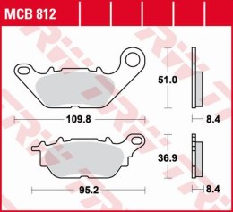 TRW ZF KLOCKI HAMULCOWE KH464 ORGANIC YAMAHA DELIGHT 115 '13-'16, GPD/LTS/YS 125 '16-, YBR 125 '08-'16, CRYPTON/SNIPER 135 '06-'