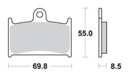 SBS KLOCKI HAMULCOWE KH145 / KH236 STREET PERFORMANCE (EXCEL) SINTER KOLOR ZŁOTY