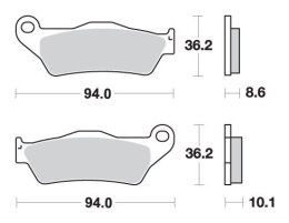 SBS KLOCKI HAMULCOWE KH363 STREET PERFORMANCE (EXCEL) SINTER KOLOR ZŁOTY PASUJE DO: BMW R850/1100/1150/1200, K1200/1300 TYŁ