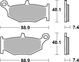 SBS PROMOCJA KLOCKI HAMULCOWE KH419 STREET STANDART CERAMIC KOLOR CZARNY PASUJE DO: SUZUKI GSX-R 600/750/1000/1300, DL1000 V-STR