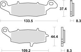 TRW ZF KLOCKI HAMULCOWE KH229 ORGANIC KAWASAKI ER5 01-06, ER6 06-16, VERSYS 650 07-09, KLR 650 95-04, Z 750 04-06, ZR7 99-04, VN