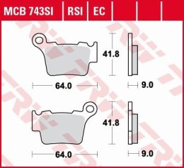 TRW ZF KLOCKI HAMULCOWE KH368 ORGANIC BMW G 450 X / SMR 08-11, KTM EXC / SX 125 04-16, EXC / SX 250 03-17, EXC 300 04-, EXC 350 
