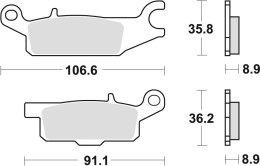 TRW ZF KLOCKI HAMULCOWE KH445 SINTER OFFROAD YAMAHA GRIZZLY YFM 550 09-20, GRIZZLY YFM 700 07-20, TYŁ