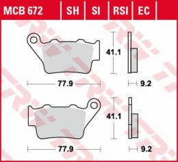 TRW ZF KLOCKI HAMULCOWE KH213 ECO ORGANIC HONDA NX 500/650 DOMINATOR '95-'01, SLR 650 '97-'98, KTM SX/EXC/EGS/LC4/DUKE 125/250/3