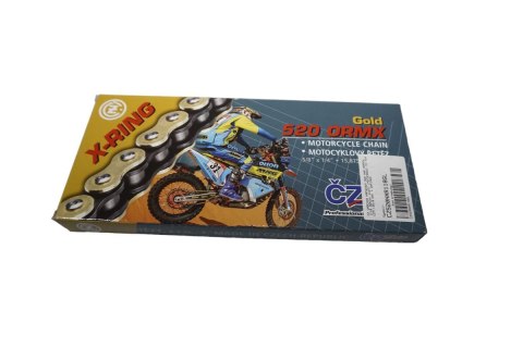 CZ ŁAŃCUCH NAPĘDOWY 520 NXR NARROW (118 OGNIW) ZŁOTY (MOTOCROSS) DO 450 CCM (35,8 KN) + ZAPINKA CZ ŁAŃCUCH NAPĘDOWY 520 NXR NARROW (118 OGNIW) ZŁOTY (MOTOCROSS) DO 450 CCM (35,8 KN) + ZAPINKA
