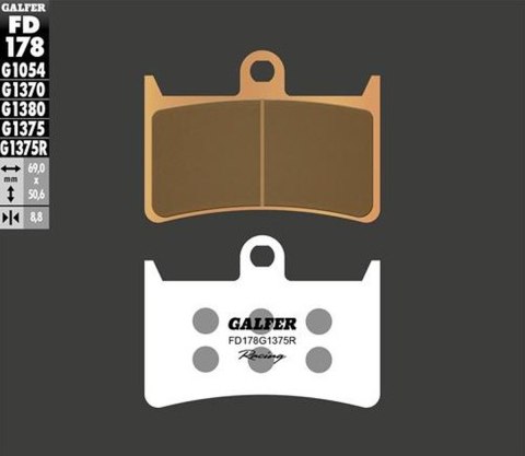 GALFER KLOCKI HAMULCOWE KH252 / KH380 SPIEK METALICZNY (ZŁOTE) SPORT RACING GALFER KLOCKI HAMULCOWE KH252 / KH380 SPIEK METALICZNY (ZŁOTE) SPORT RACING