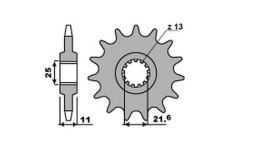 GROSSKOPF WYPRZEDAŻ ZĘBATKA PRZEDNIA 442 16 YAMAHA R6 '99-'05, FZR 1000 (JTF584.16)* (ŁAŃC. 532)