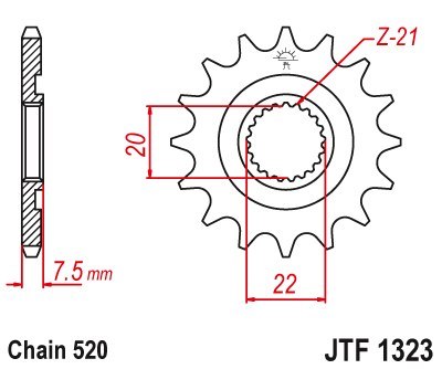 JT ZĘBATKA PRZEDNIA 2120 13 HONDA CR 125R '04-'07, CRF 250R/X '04-'17 (ŁAŃC. 520) JT ZĘBATKA PRZEDNIA 2120 13 HONDA CR 125R '04-'07, CRF 250R/X '04-'17 (ŁAŃC. 520)