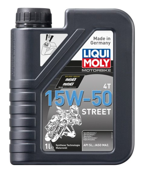 LIQUI MOLY OLEJ SILNIKOWY MOTORBIKE 4T 15W50 STREET 1L (6) LIQUI MOLY OLEJ SILNIKOWY MOTORBIKE 4T 15W50 STREET 1L (6)