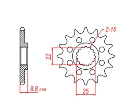 MTX PARTS ZĘBATKA PRZEDNIA 1248 14 KTM SX/EXC '91-'22 (JTF1901.14) (ŁAŃC. 520)