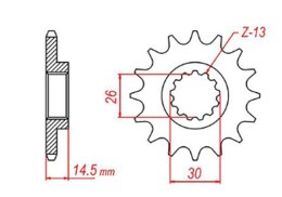 MTX PARTS ZĘBATKA PRZEDNIA 340 13 HONDA CR 125 '87-'03 (JTF326.13) (ŁAŃC. 520)