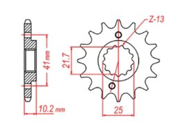 MTX PARTS ZĘBATKA PRZEDNIA 345 15 HONDA NX 650, FX 650, YAMAHA XT 660, FMX (JTF308.15) (ŁAŃC. 520)