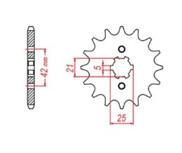 MTX PARTS ZĘBATKA PRZEDNIA 350 14 HONDA XR 600R '91-'00, TRX 400EX /X '05-'14 (JTF1309.14) (ŁAŃC. 520)