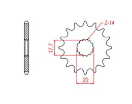MTX PARTS ZĘBATKA PRZEDNIA 440 13 YAMAHA YZ 125 '87-'04 (JTF564.13) (ŁAŃC. 520)