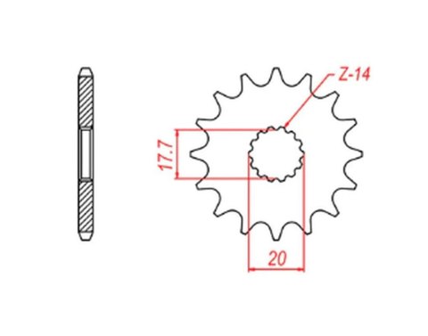 MTX PARTS ZĘBATKA PRZEDNIA 440 13 YAMAHA YZ 125 '87-'04 (JTF564.13) (ŁAŃC. 520)