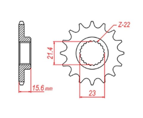MTX PARTS ZĘBATKA PRZEDNIA 441 15 YAMAHA XT 600 '89-'98, XTZ 660 '91-'98 (JTF577.15) (ŁAŃC. 520)