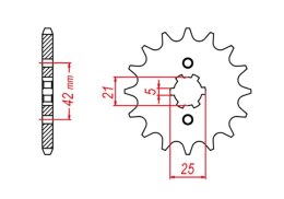 MTX PARTS ZĘBATKA PRZEDNIA 569 13 KAWASAKI KX 250 '87-'98, YAMAHA YZ 250 '77-'98 (JTF569.13) (ŁAŃC. 520)