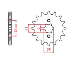 MTX PARTS ZĘBATKA PRZEDNIA 569 16 YAMAHA XV 250 '89-'94, XVS 250 '08-'17, XV 250`89-15 (+2) (JTF569.16) (ŁAŃC. 520)