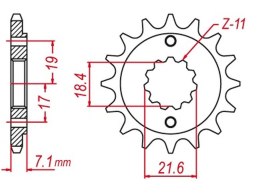 MTX PARTS ZĘBATKA PRZEDNIA HORNET 2260 14 (2160 14) SUZUKI RMZ 450 '13-'20 SAMOOCZYSZCZAJĄCA (JTF1443.14SC) (ŁAŃC. 520)